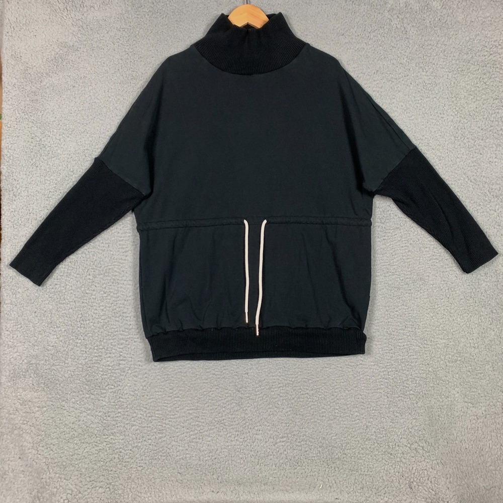 Varley Adelaine Sweatshirt Women's Small S Black High Neck Cinch Waist Oversized
